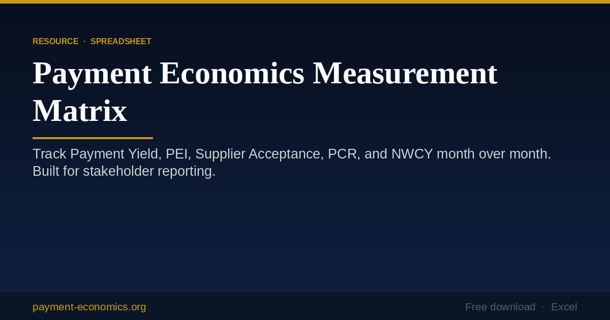 Payment Economics Measurement Matrix cover