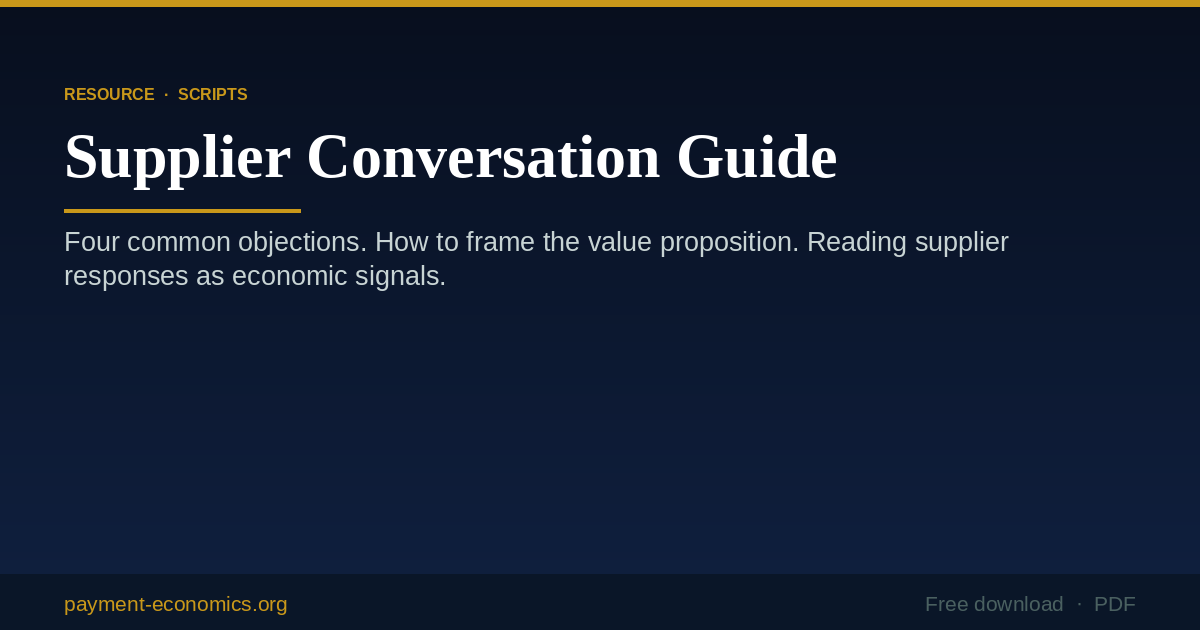 Supplier Conversation Guide cover