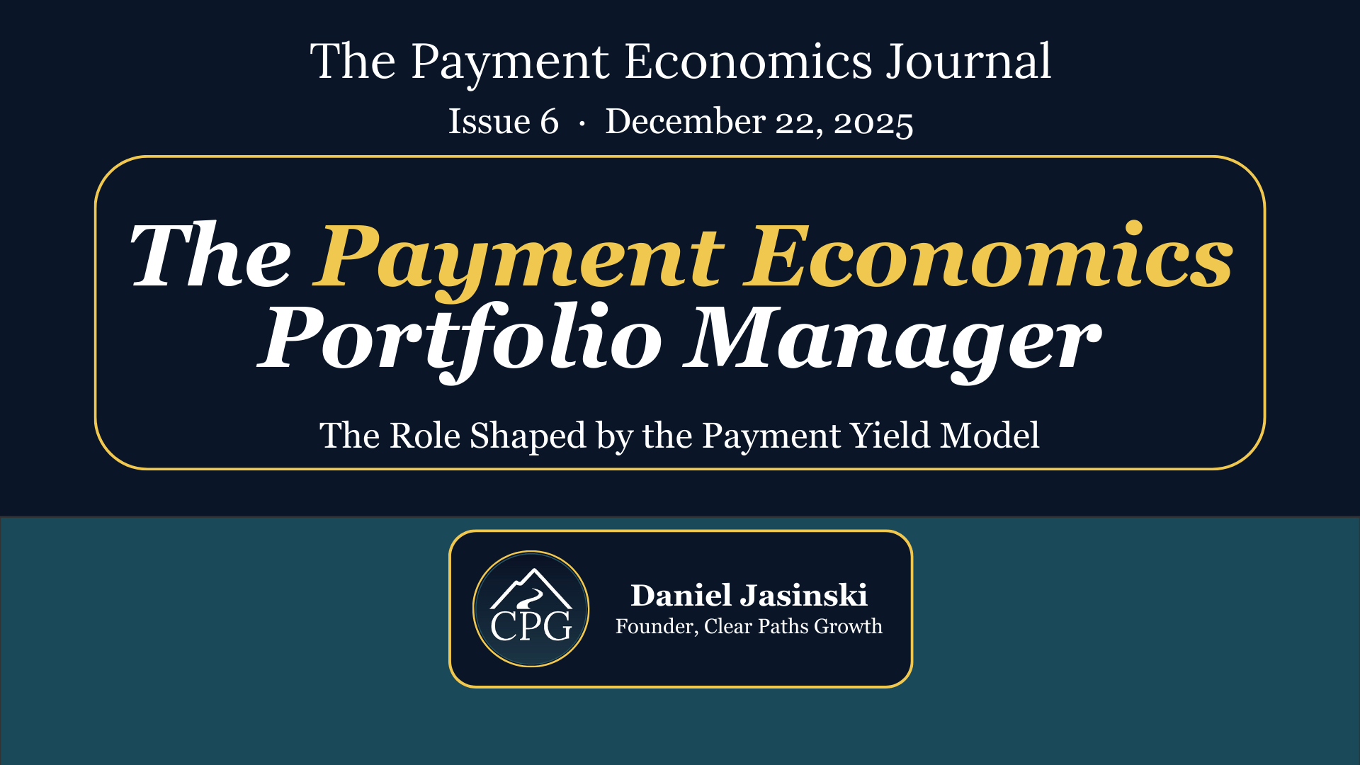 Issue 6: The Payment Portfolio Manager