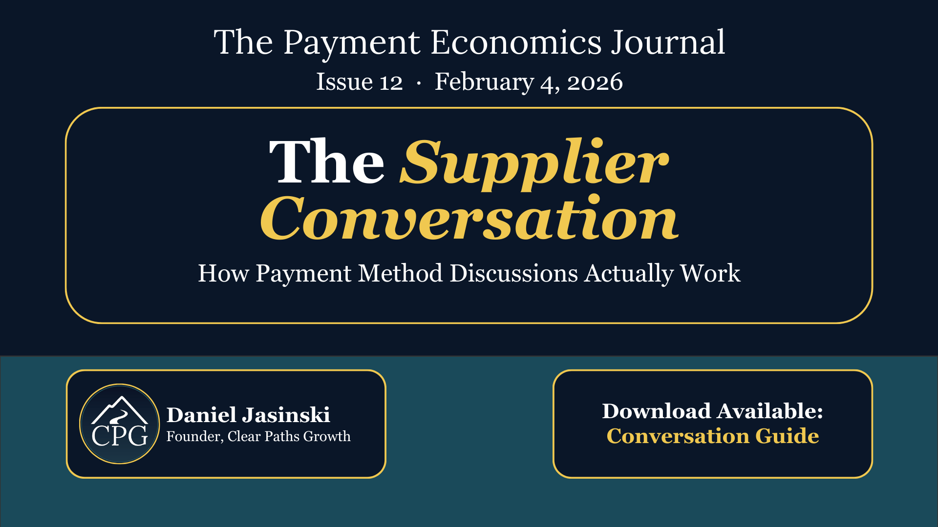 Issue 12: The Supplier Conversation